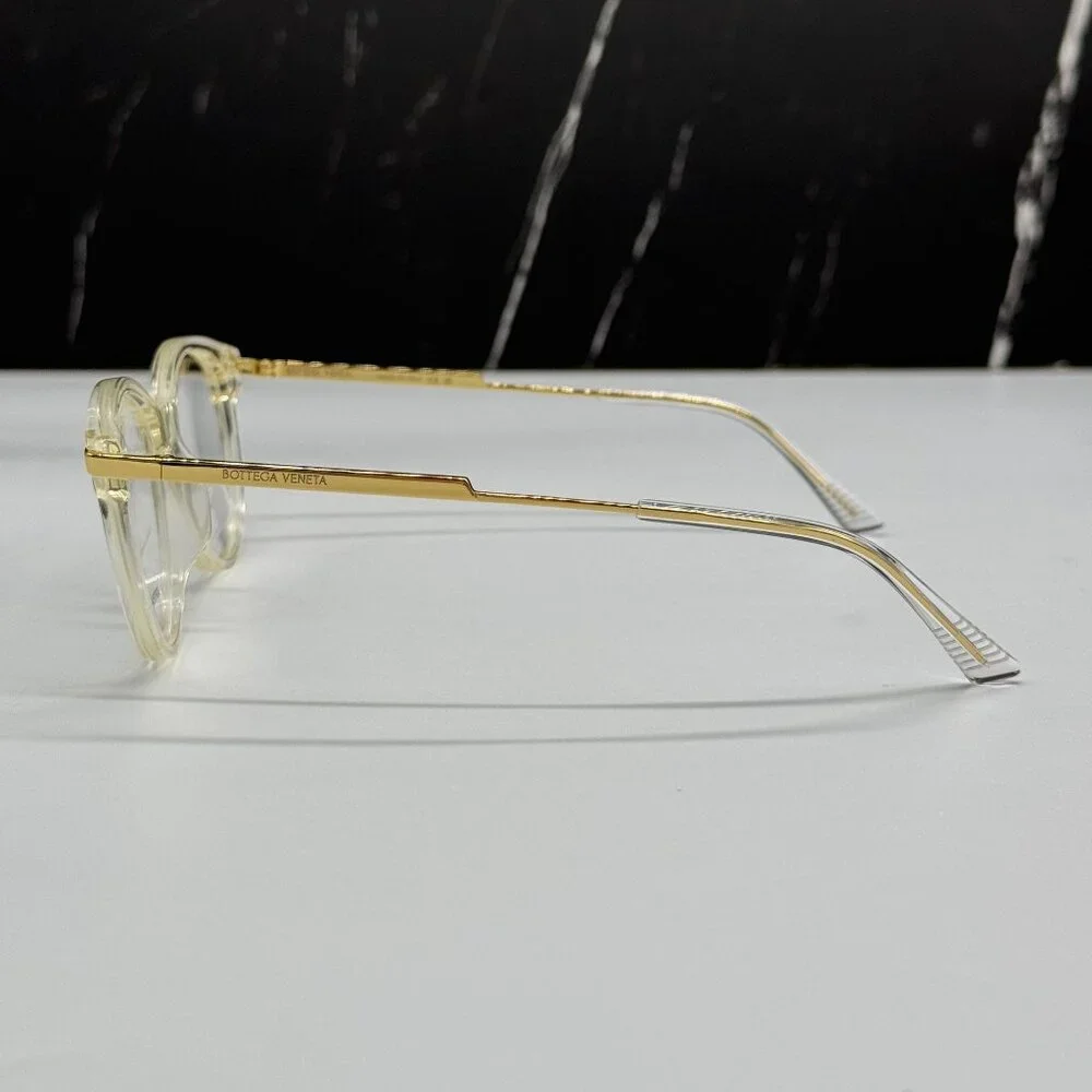 NEW BOTTEGA VENETA BV1039O 003 BEIGE TRANSPSRENT WOMEN EYEGLASSES